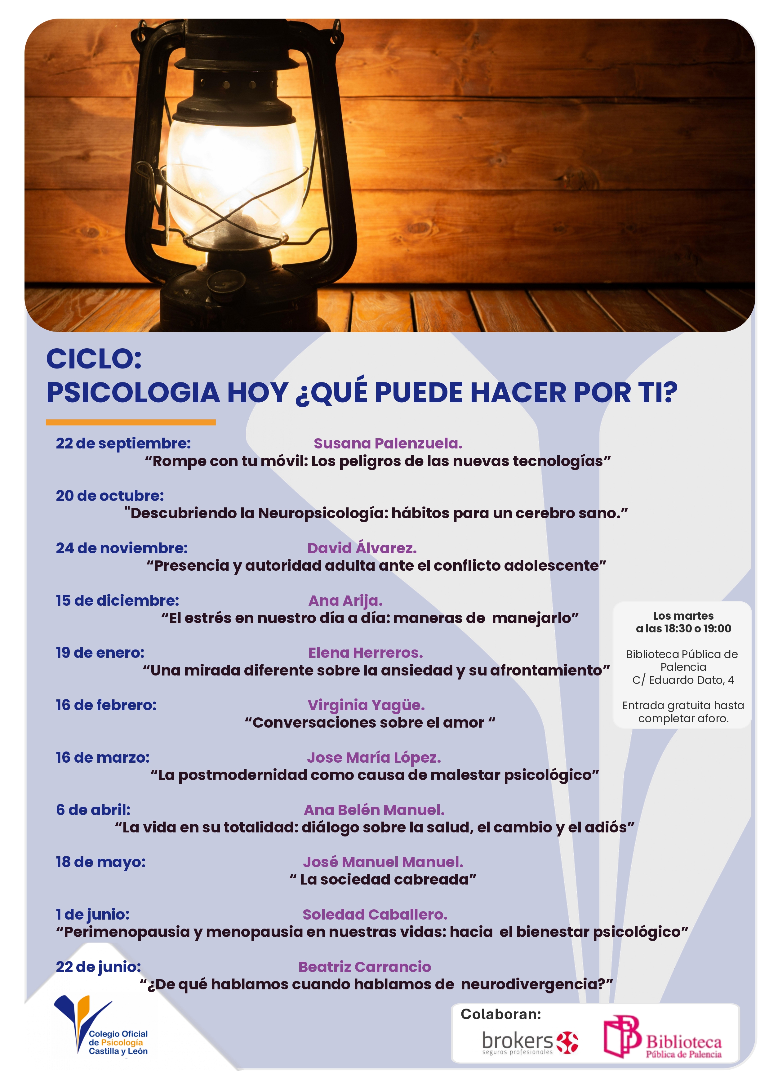 Psicología hoy: ¿Qué puede hacer por ti? - Palencia, curso 2026-2027